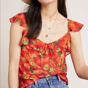 Anthropologie strawberry 🍓 top ✨NWT💫